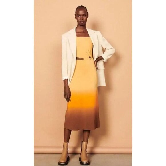 Sandro Aja Dress Orange Womens Size FR 38 US - Picture 1 of 16